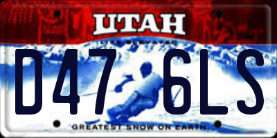 UT license plate D476LS