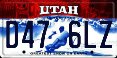UT license plate D476LZ