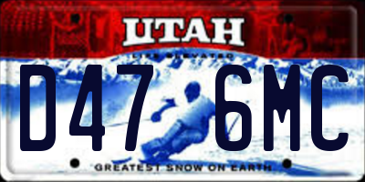 UT license plate D476MC