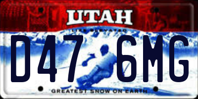 UT license plate D476MG