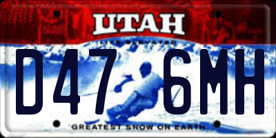 UT license plate D476MH