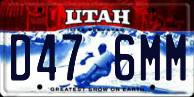 UT license plate D476MM