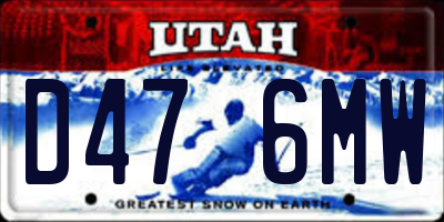 UT license plate D476MW