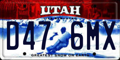 UT license plate D476MX