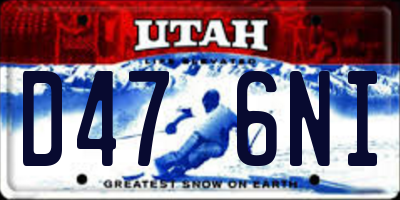 UT license plate D476NI