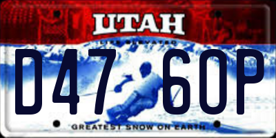 UT license plate D476OP