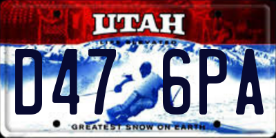 UT license plate D476PA