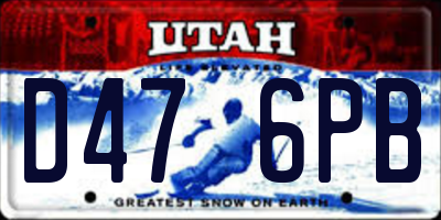 UT license plate D476PB