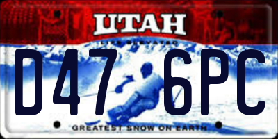 UT license plate D476PC