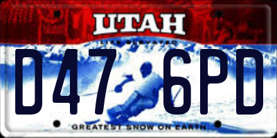 UT license plate D476PD