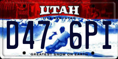 UT license plate D476PI