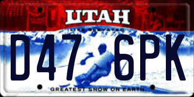 UT license plate D476PK
