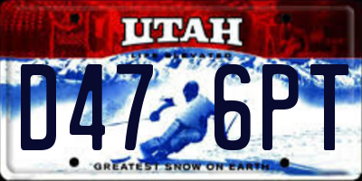UT license plate D476PT