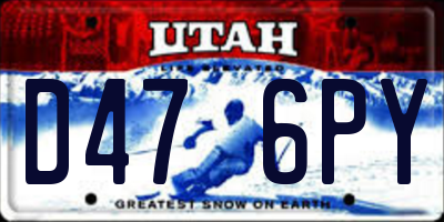 UT license plate D476PY