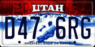 UT license plate D476RG