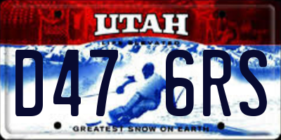 UT license plate D476RS