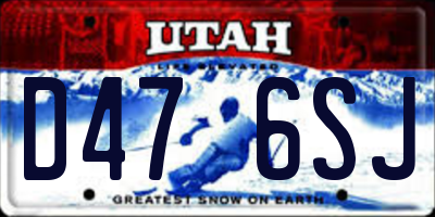 UT license plate D476SJ