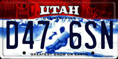 UT license plate D476SN