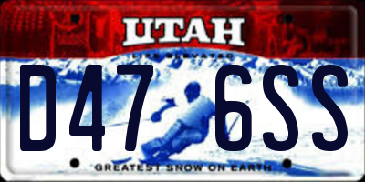 UT license plate D476SS