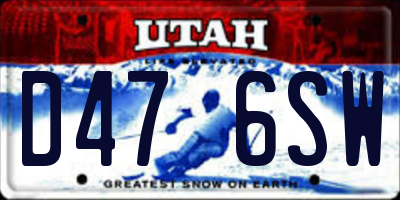 UT license plate D476SW