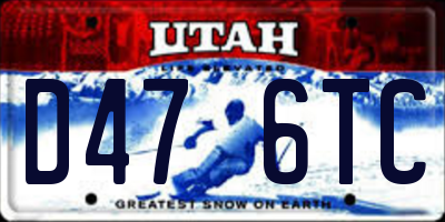 UT license plate D476TC