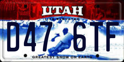 UT license plate D476TF