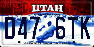 UT license plate D476TK
