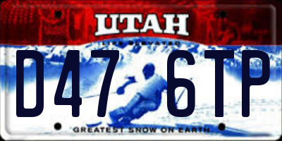 UT license plate D476TP