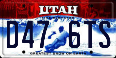 UT license plate D476TS