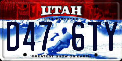 UT license plate D476TY