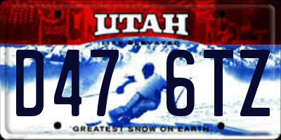 UT license plate D476TZ