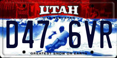 UT license plate D476VR