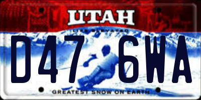 UT license plate D476WA