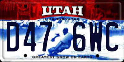 UT license plate D476WC