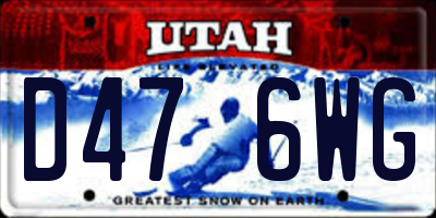 UT license plate D476WG