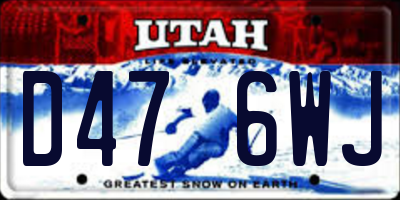 UT license plate D476WJ