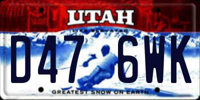 UT license plate D476WK