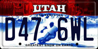UT license plate D476WL