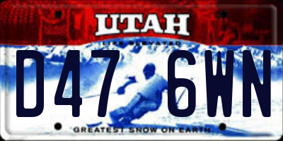 UT license plate D476WN