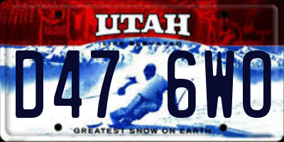 UT license plate D476WO
