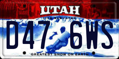 UT license plate D476WS
