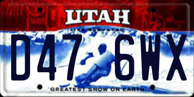 UT license plate D476WX