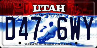 UT license plate D476WY