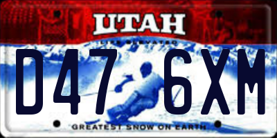 UT license plate D476XM