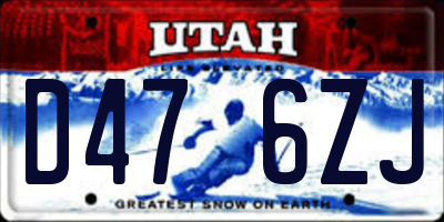 UT license plate D476ZJ