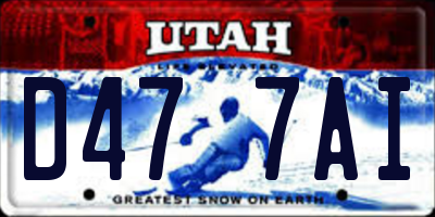 UT license plate D477AI