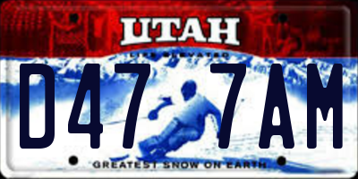 UT license plate D477AM