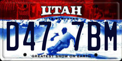 UT license plate D477BM