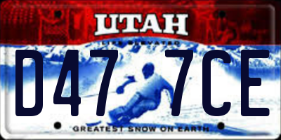 UT license plate D477CE