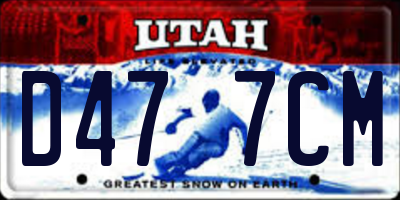 UT license plate D477CM
